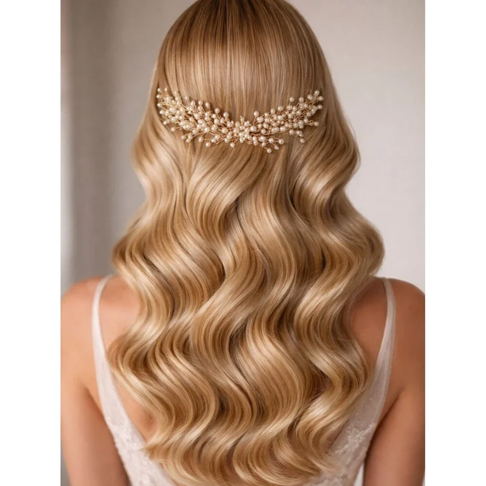 ✨ Pearl Bridal Hair Vine – Old Hollywood Glam Hair Accessory ✨